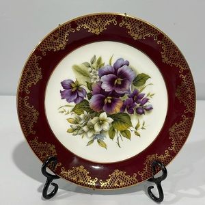 Weatherby Royal Falcon Pansy Floral Plate Made In  England Decorative Use